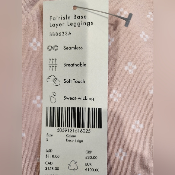 NWT Sweaty Betty Fair Isle Base Layer Leggings seamless soft - Picture 3 of 5